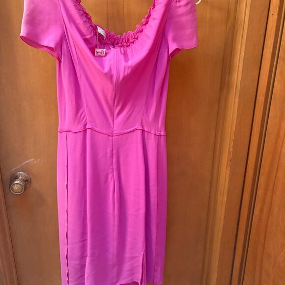 Nina Ricci Fuchsia 100% Silk Dress Size 38 US 6 - Picture 2 of 4
